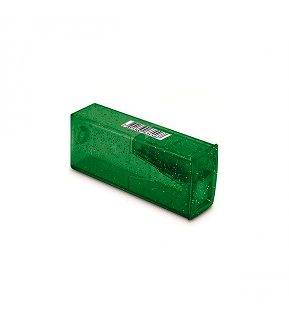Apontador Faber-Castell com Depósito Glitz na cor verde